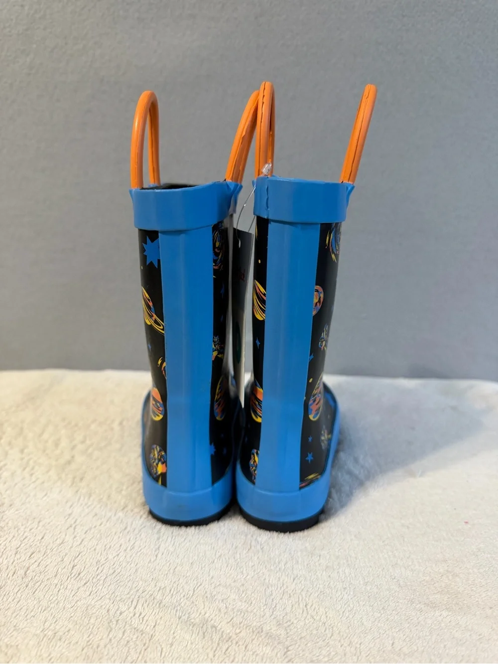 Cat & Jack Toddler Boys' Rocket Print Pull-On Rain Boots SIZE 8